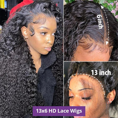 Hd Lace Wig 13x6 Human Hair Deep Wave Frontal Wig  Curly Wigs For Women Brazilian Hair 13x4 Water Wave Lace Front Wig