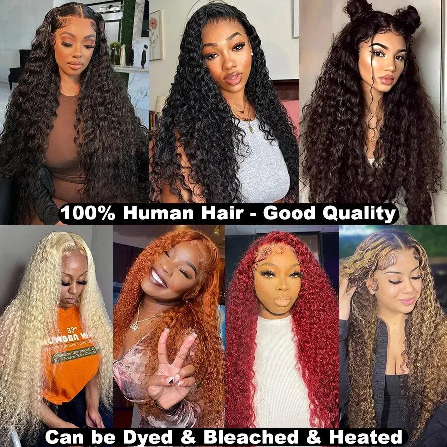 Hd Lace Wig 13x6 Human Hair Deep Wave Frontal Wig  Curly Wigs For Women Brazilian Hair 13x4 Water Wave Lace Front Wig