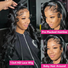 100% Human Hair Wigs Brazilian Body Wave Wig 13x4 13x6 Transparent Lace Front Human Hair Wigs For Women 360 Full Lace Wig