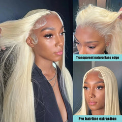 Brazilian 613 bone straight 13x6 hd lace frontal human hair wig 40 inch blonde glueless preplucked cheap wigs on sale clearance